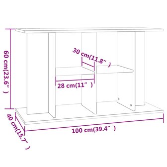 Aquariumstandaard 100x40x60 cm bewerkt hout zwart 8