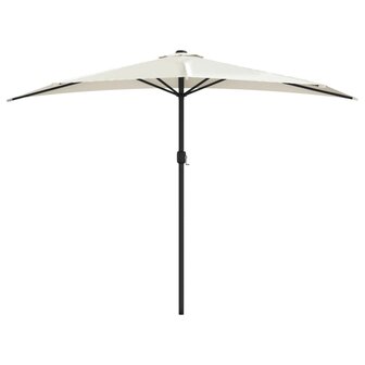 Balkonparasol half met aluminium paal 300x155 cm zandkleurig 3