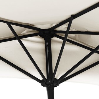 Balkonparasol half met aluminium paal 300x155 cm zandkleurig 6