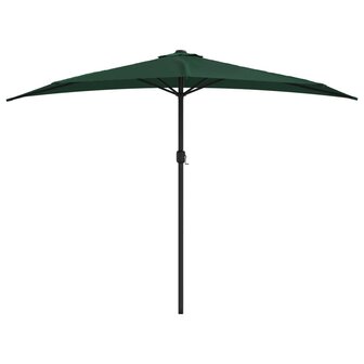 Balkonparasol half met aluminium paal 300x155 cm groen 3