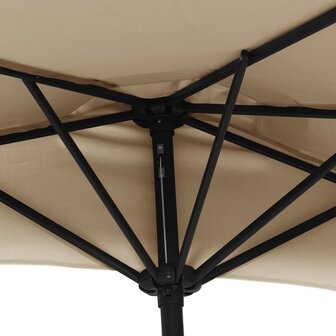 Balkonparasol half met aluminium paal 300x155 cm taupe 6