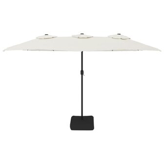 Parasol dubbel met LED 449x245 cm zandwit 4