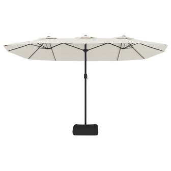 Parasol dubbel met LED 449x245 cm zandwit 5