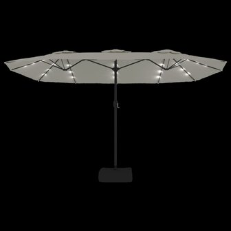 Parasol dubbel met LED 449x245 cm zandwit 6