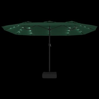 Parasol dubbel met LED 449x245 cm groen 6