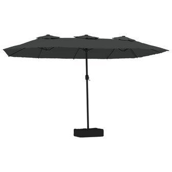 Parasol dubbel met LED 449x245 cm antracietkleurig 2