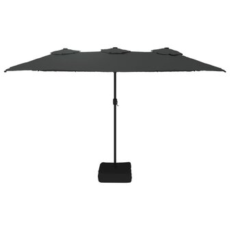 Parasol dubbel met LED 449x245 cm antracietkleurig 4