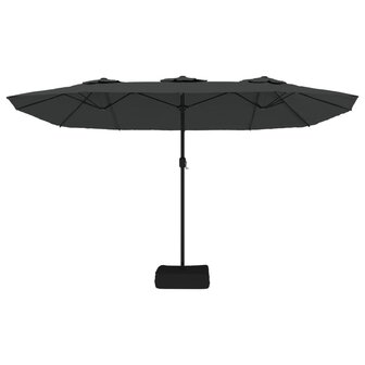 Parasol dubbel met LED 449x245 cm antracietkleurig 5