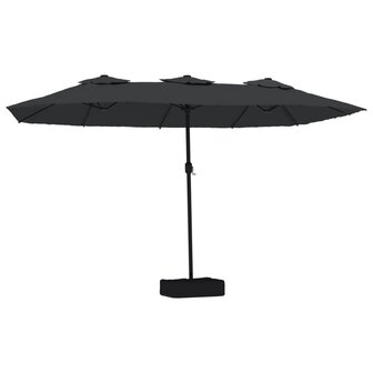 Parasol dubbel met LED 449x245 cm zwart 2