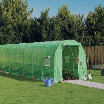 Tuinkas met stalen frame 36 m&sup2; 18x2x2 m groen 1