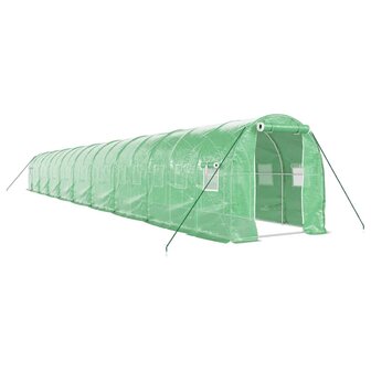 Tuinkas met stalen frame 36 m&sup2; 18x2x2 m groen 2