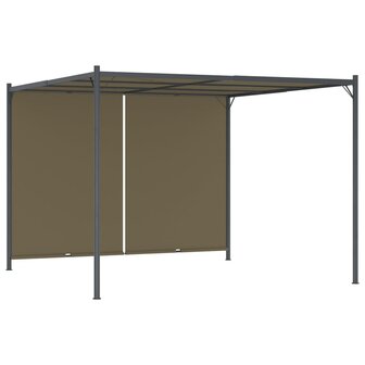 Pergola met uittrekbaar dak 180 g/m&sup2; 3x3 m taupe 1