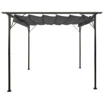 Pergola met uittrekbaar dak 180 g/m&sup2; 3x3 m staal antracietkleur 2