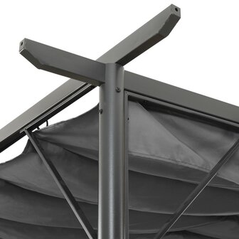 Pergola met uittrekbaar dak 180 g/m&sup2; 3x3 m staal antracietkleur 3