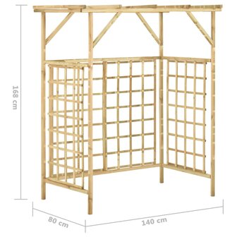 Pergola voor 2 containers ge&iuml;mpregneerd grenenhout 7