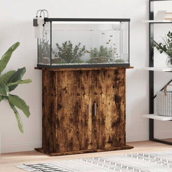 Aquariumstandaard 81x36x73 cm bewerkt hout gerookt eikenkleurig 1