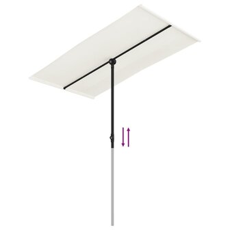 Parasol met aluminium paal 180x110 cm zandwit 7