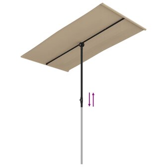 Parasol met aluminium paal 180x110 cm taupe 7