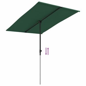 Parasol met aluminium paal 2x1,5 m groen 7