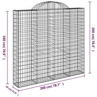 Schanskorven 3 st gewelfd 200x30x180/200 cm ijzer 6