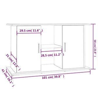 Aquariumstandaard 101x41x58 cm bewerkt hout zwart 11