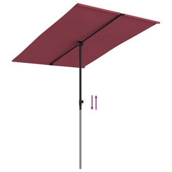 Parasol met aluminium paal 2x1,5 m bordeauxrood 7