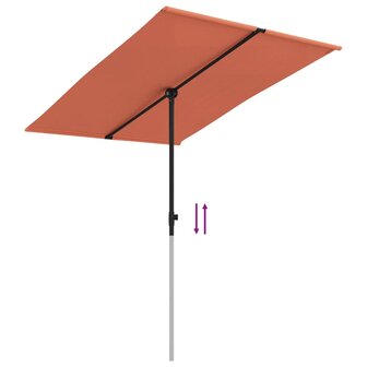 Parasol met aluminium paal 2x1,5 m terracotta 7