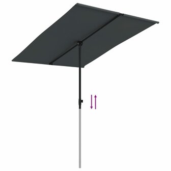 Parasol met aluminium paal 2x1,5 m zwart 7