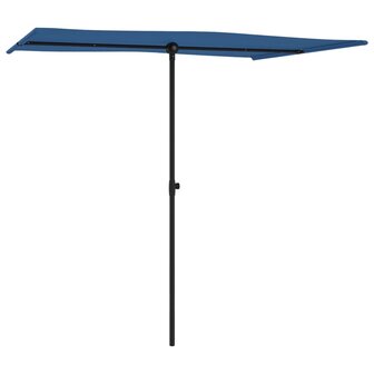 Parasol met aluminium paal 2x1,5 m azuurblauw 3