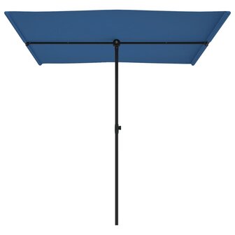 Parasol met aluminium paal 2x1,5 m azuurblauw 4