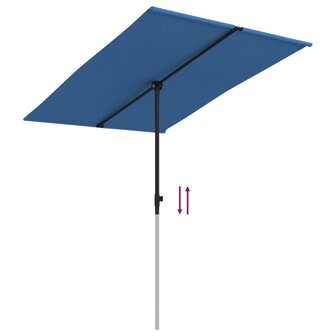 Parasol met aluminium paal 2x1,5 m azuurblauw 7