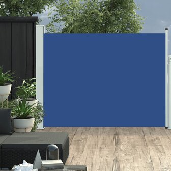 Tuinscherm uittrekbaar 140x500 cm blauw 1