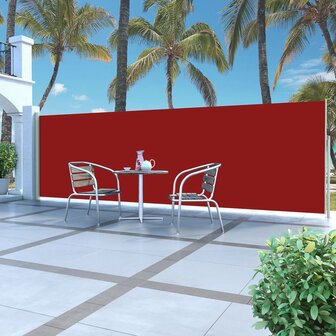 Tuinscherm uittrekbaar 160x500 cm rood 1