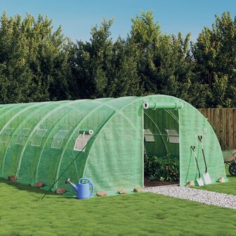 Tuinkas met stalen frame 56 m&sup2; 14x4x2 m groen 1