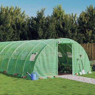 Tuinkas met stalen frame 88 m&sup2; 22x4x2 m groen 1