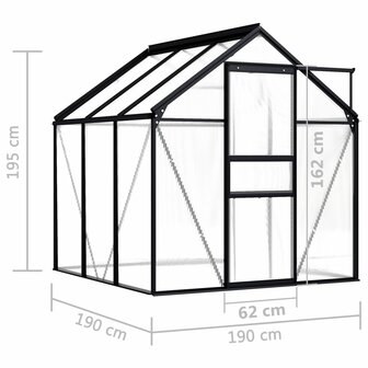 Tuinkas 3,61 m&sup3; aluminium antracietkleurig 7