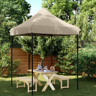 Partytent inklapbaar pop-up 200x200x306 cm taupe 1