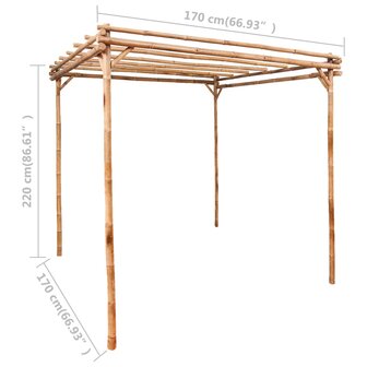 Pergola 170x170x220 cm bamboe 4