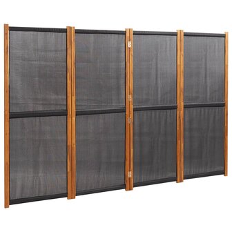 Kamerscherm met 4 panelen 280x180 cm zwart 2