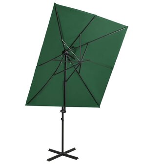 Zweefparasol met dubbel dak 250x250 cm groen 1