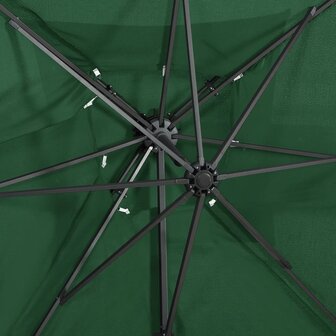 Zweefparasol met dubbel dak 250x250 cm groen 6