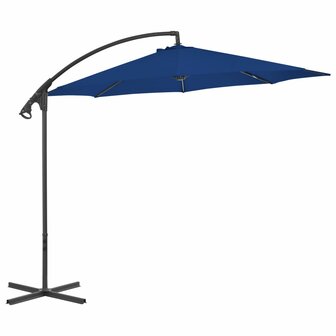 Zweefparasol met stalen paal 300 cm azuurblauw 2