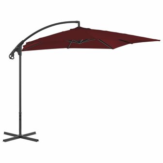 Zweefparasol met stalen paal 250x250 cm wijnrood 1