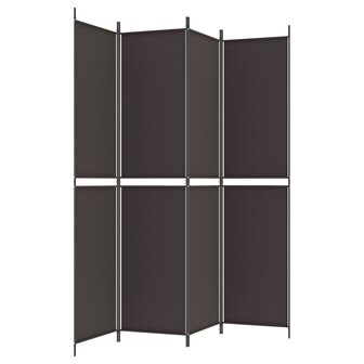 Kamerscherm met 4 panelen 200x220 cm stof bruin 5