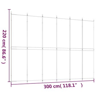 Kamerscherm met 6 panelen 300x220 cm stof zwart 7