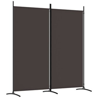 Kamerscherm met 2 panelen 175x180 cm stof bruin 2