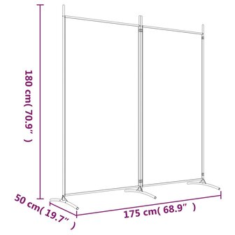 Kamerscherm met 2 panelen 175x180 cm stof bruin 8