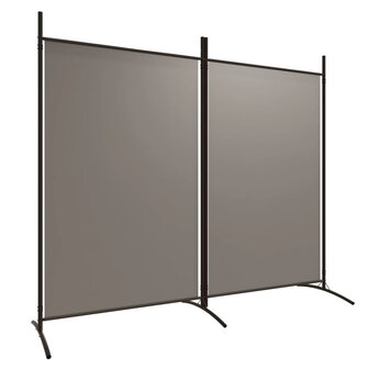 Kamerscherm met 2 panelen 175x180 cm stof antracietkleurig 2