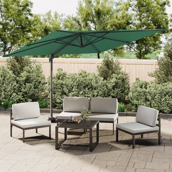 Zweefparasol met aluminium paal 400x300 cm groen 1