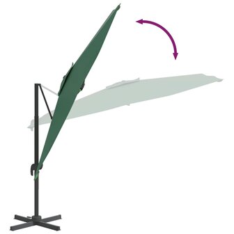 Zweefparasol met aluminium paal 400x300 cm groen 8